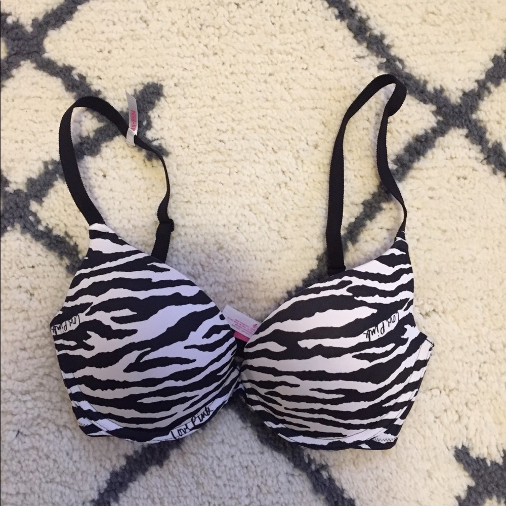 PINK Victoria’s Secret Zebra Print Push Up Bra